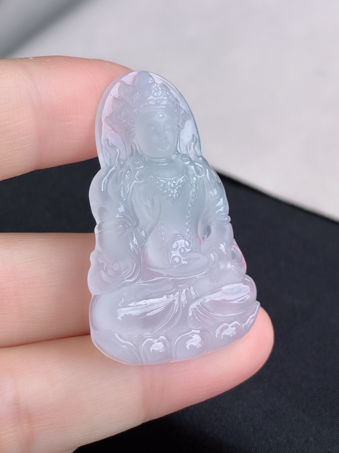 ️冰透度母，晶莹剔透，尺寸45.6/29/5.6/自然光实拍