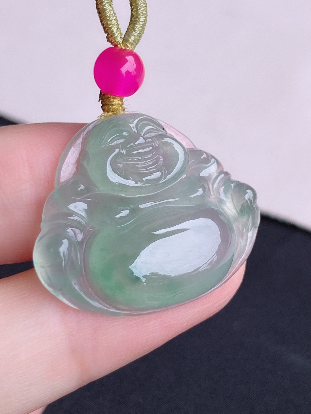 ️，冰种飘花弥勒佛，晶莹剔透，尺寸29/24/6/自然光实拍