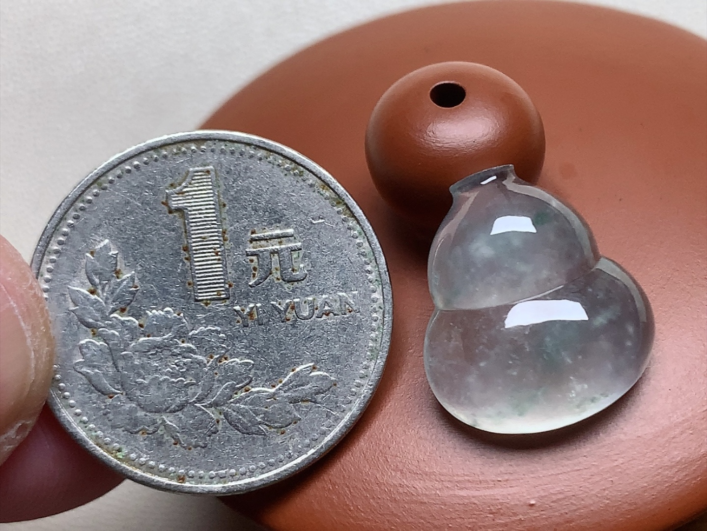 ️ 玻璃种飘花葫芦 冰透感十足，起胶感，无裂尺寸17.7*15.6*5.4