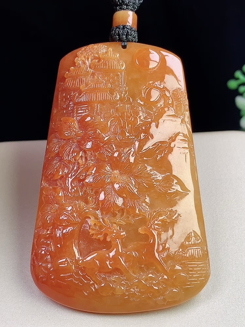 红翡山水牌，无裂，尺寸66-41-8.1mm，S05sy9
