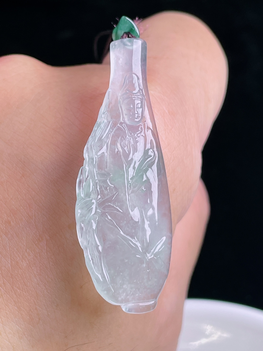 ️玉瓶宝瓶，老种起光，细底通透，尺寸：45.6/17.4/4.7mm1005