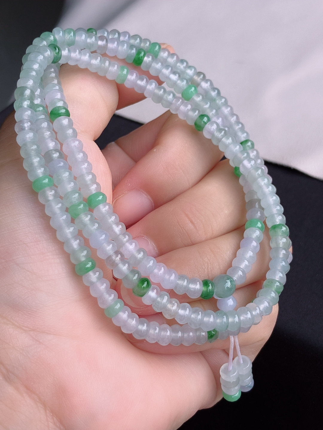 ️，冰透项链，晶莹剔透，尺寸5.3/3圈半，自然光实拍