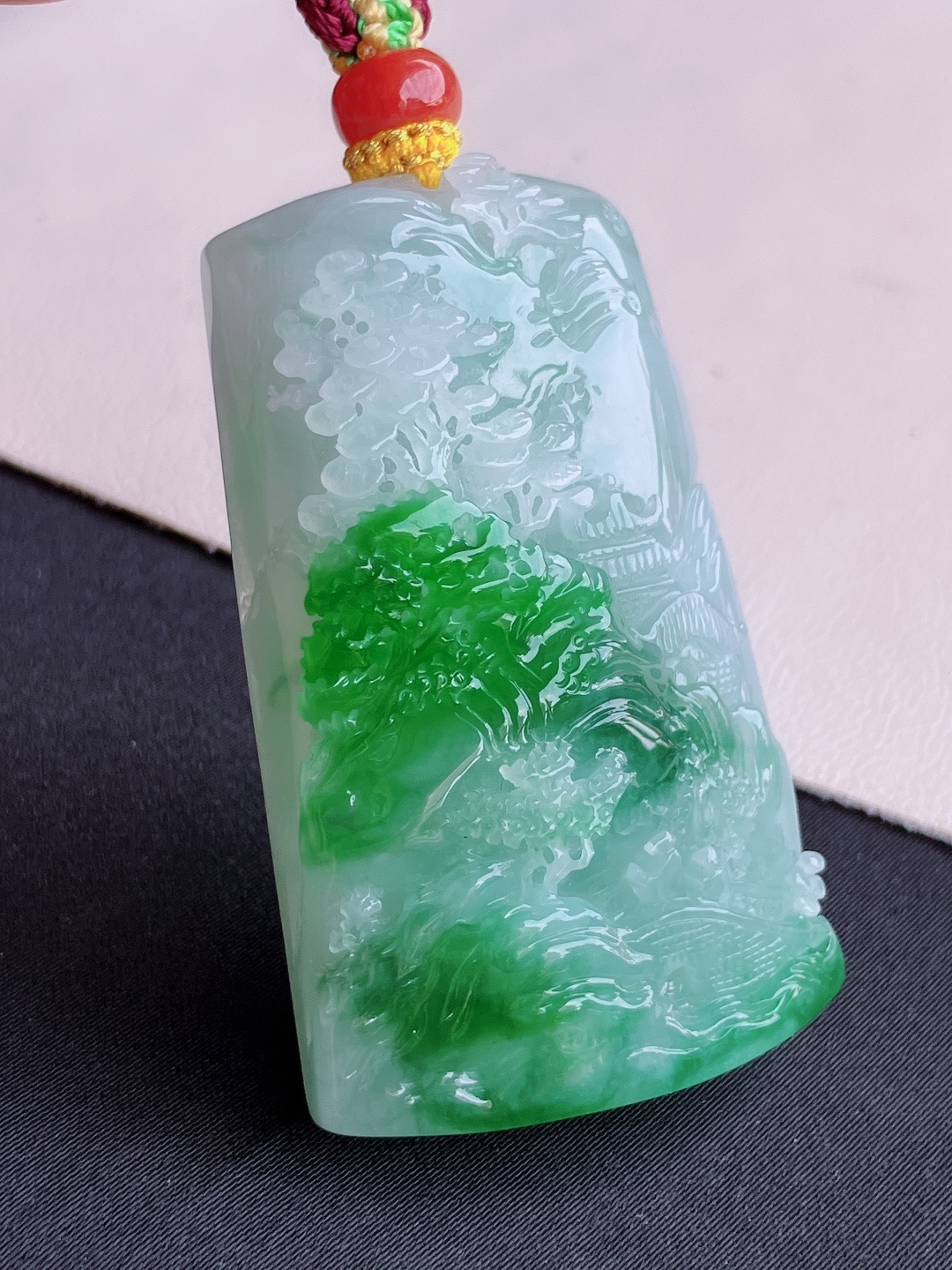️，翠绿山水牌，意境美，尺寸50.6/30.8/14.8/自然光实拍