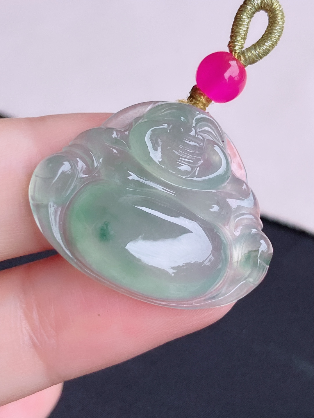️，冰种飘花弥勒佛，晶莹剔透，尺寸29/24/6/自然光实拍