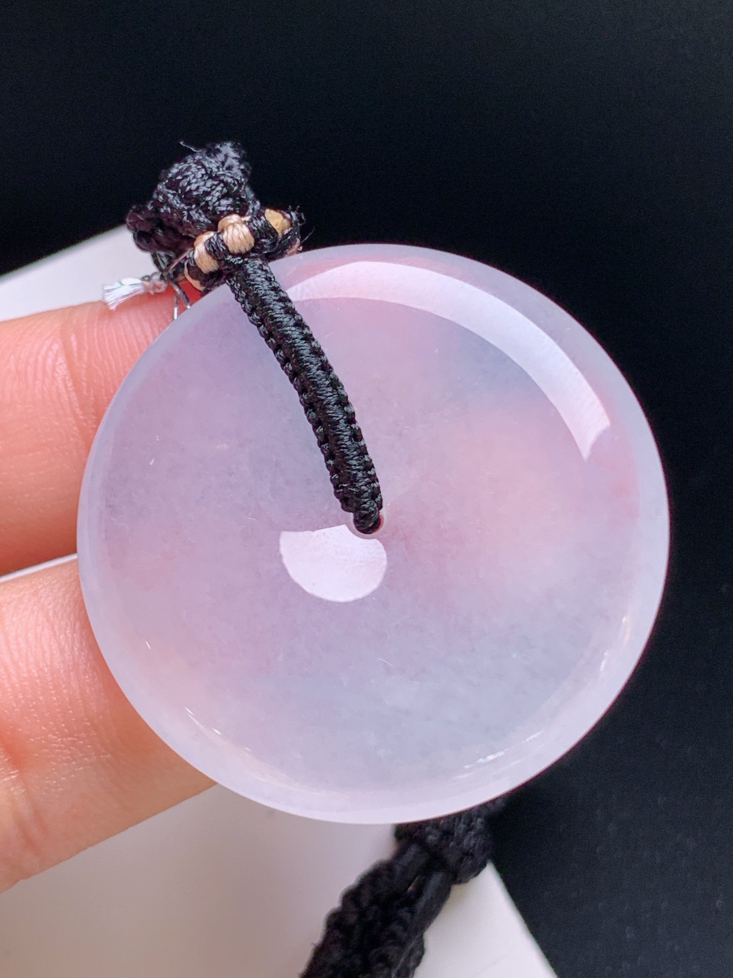 ️ 冰种平安扣，通透起光，无裂圆润 裸石24.5-5.9 011003