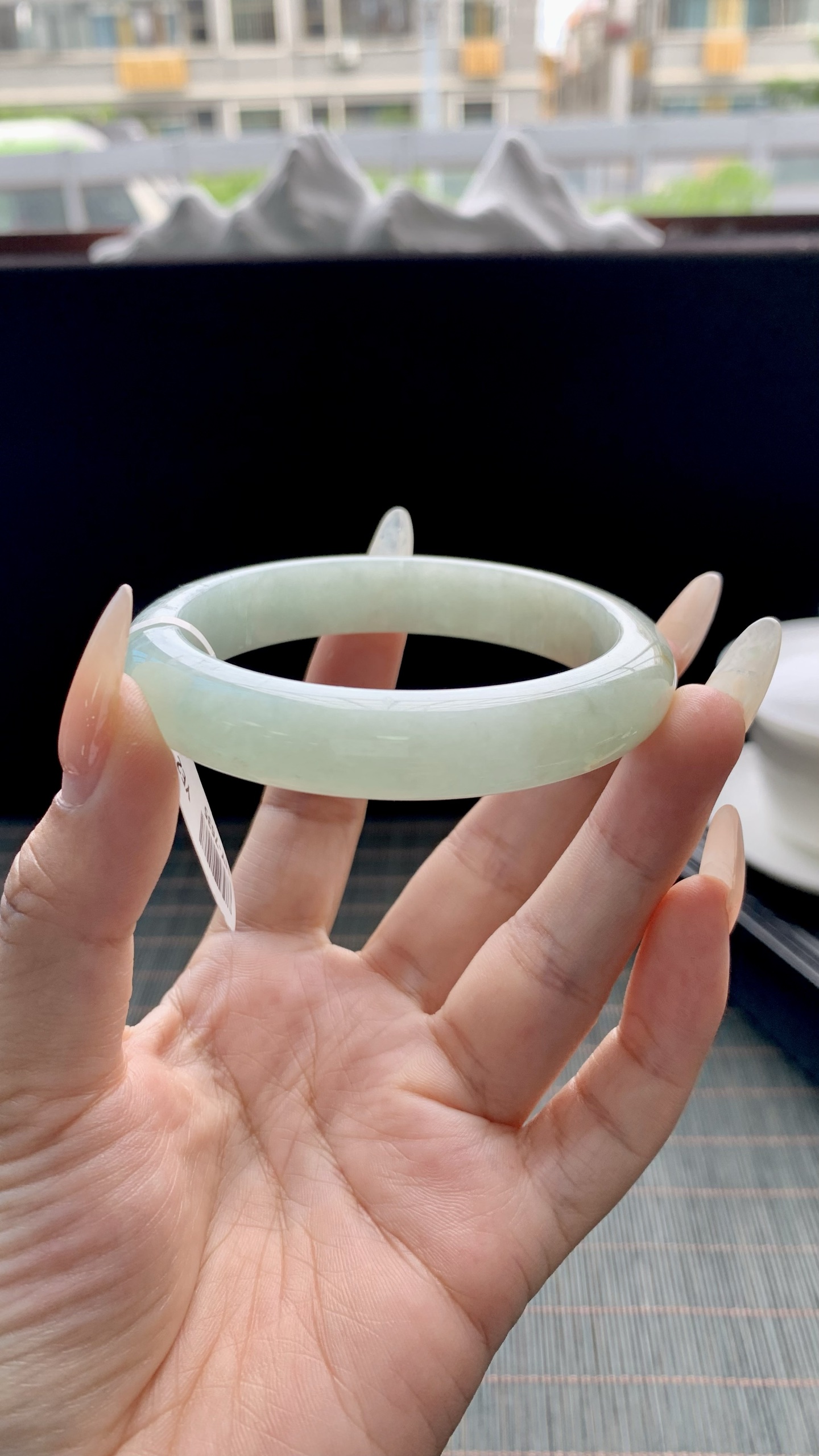 晴绿正圈手镯成品 HY-7635 尺寸：56-12-8