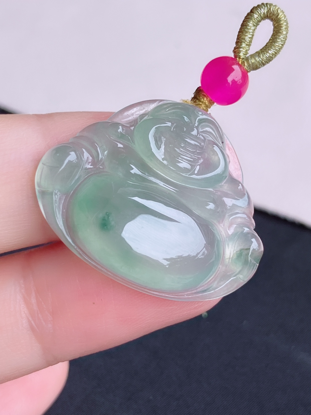 ️，冰种飘花弥勒佛，晶莹剔透，尺寸29/24/6/自然光实拍