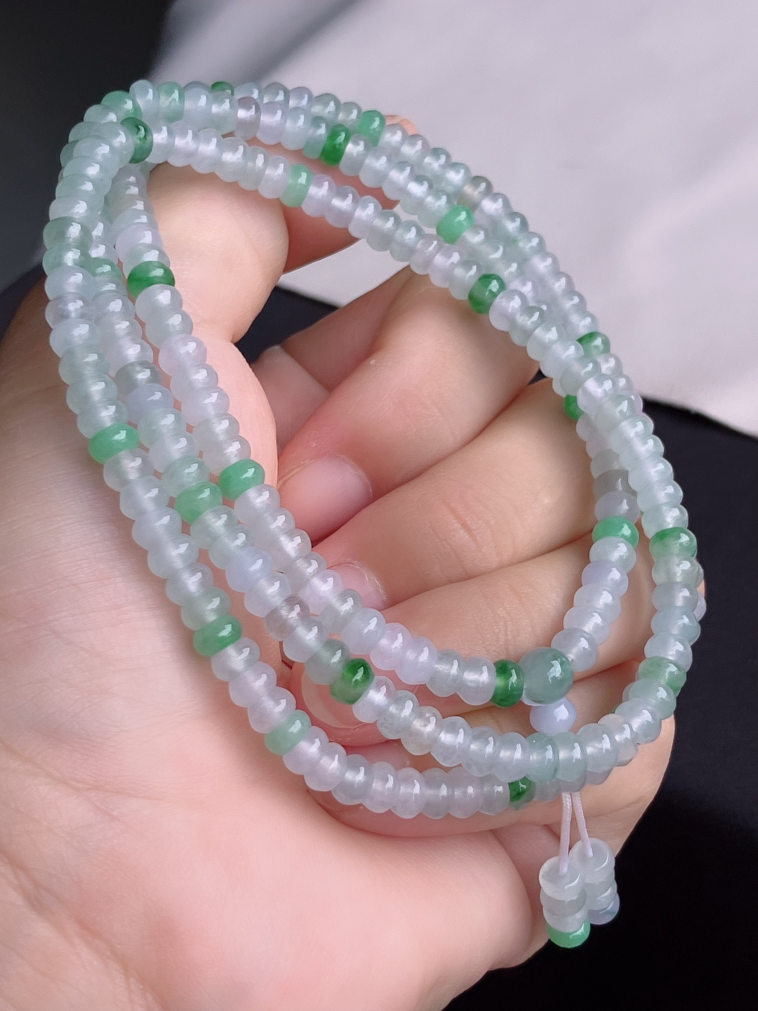 ️，冰透项链，晶莹剔透，尺寸5.3/3圈半，自然光实拍