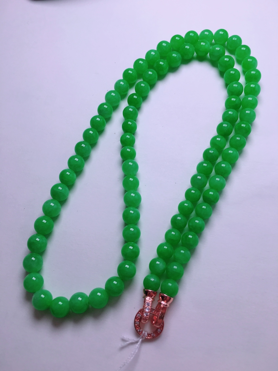 ️高冰绿珠子项链，晶莹剔透，新颖时尚，6-7