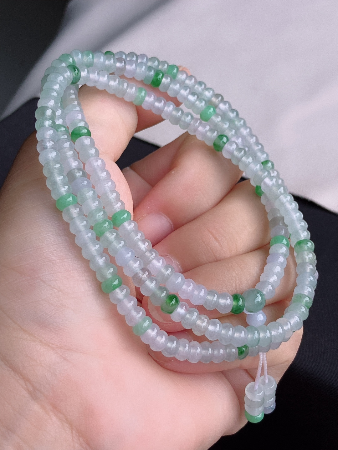 ️，冰透项链，晶莹剔透，尺寸5.3/3圈半，自然光实拍