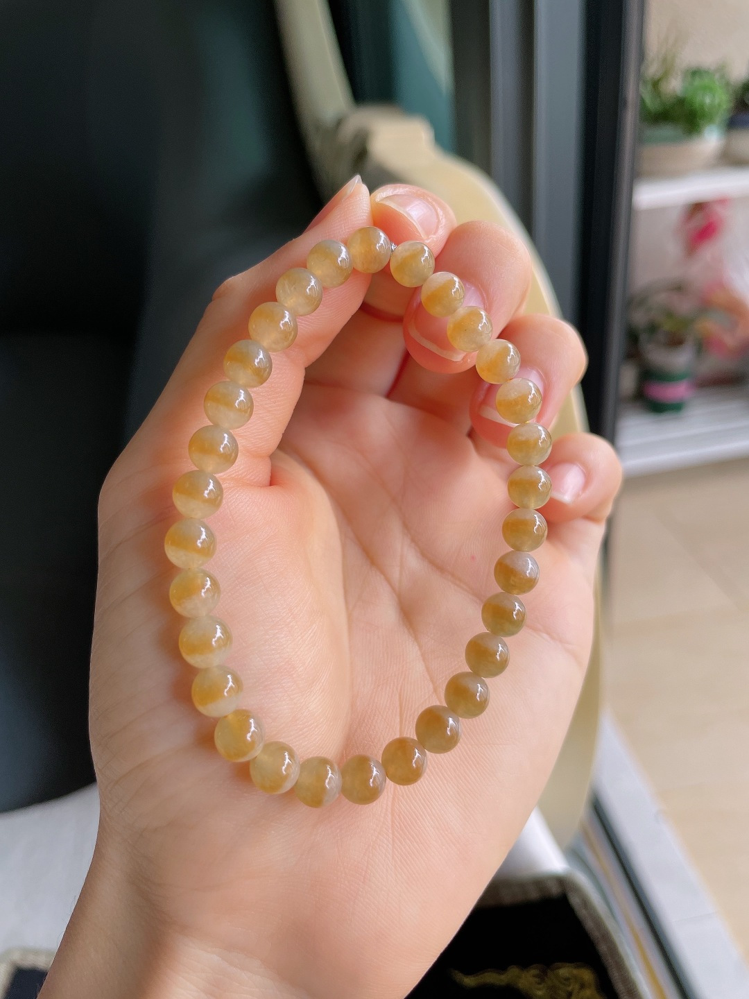 ️，冰黄翡手链，尺寸：6.3mm。【编4750】