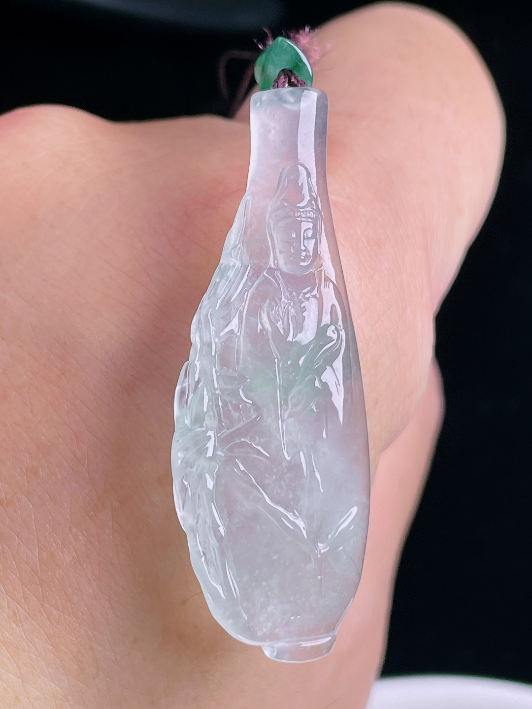 ️玉瓶宝瓶，老种起光，细底通透，尺寸：45.6/17.4/4.7mm1005