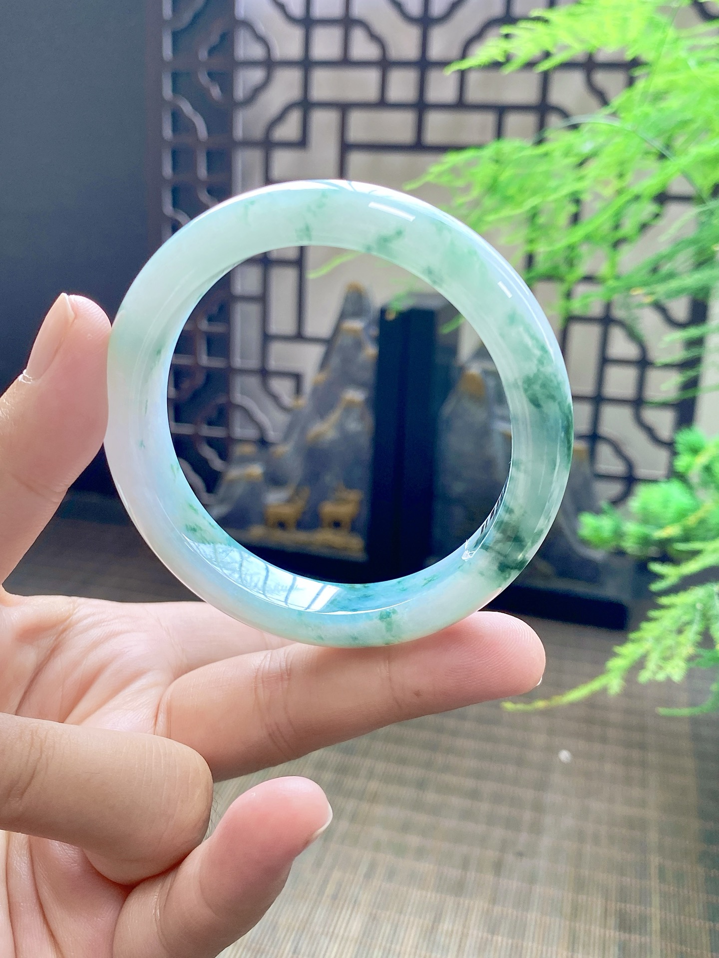 【飘蓝花手镯】【尺寸】56-8-12【编号】JF581-6