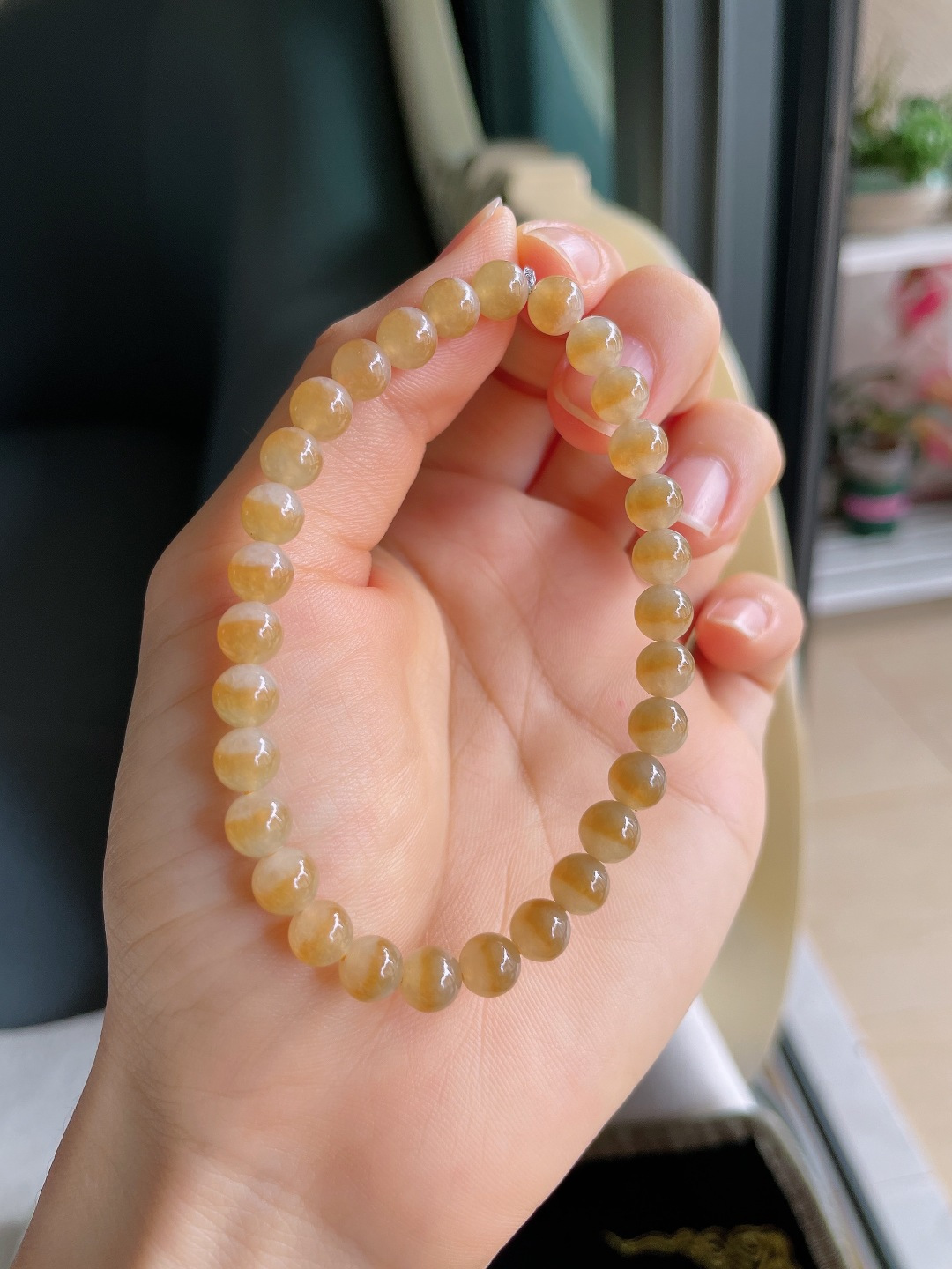 ️，冰黄翡手链，尺寸：6.3mm。【编4750】