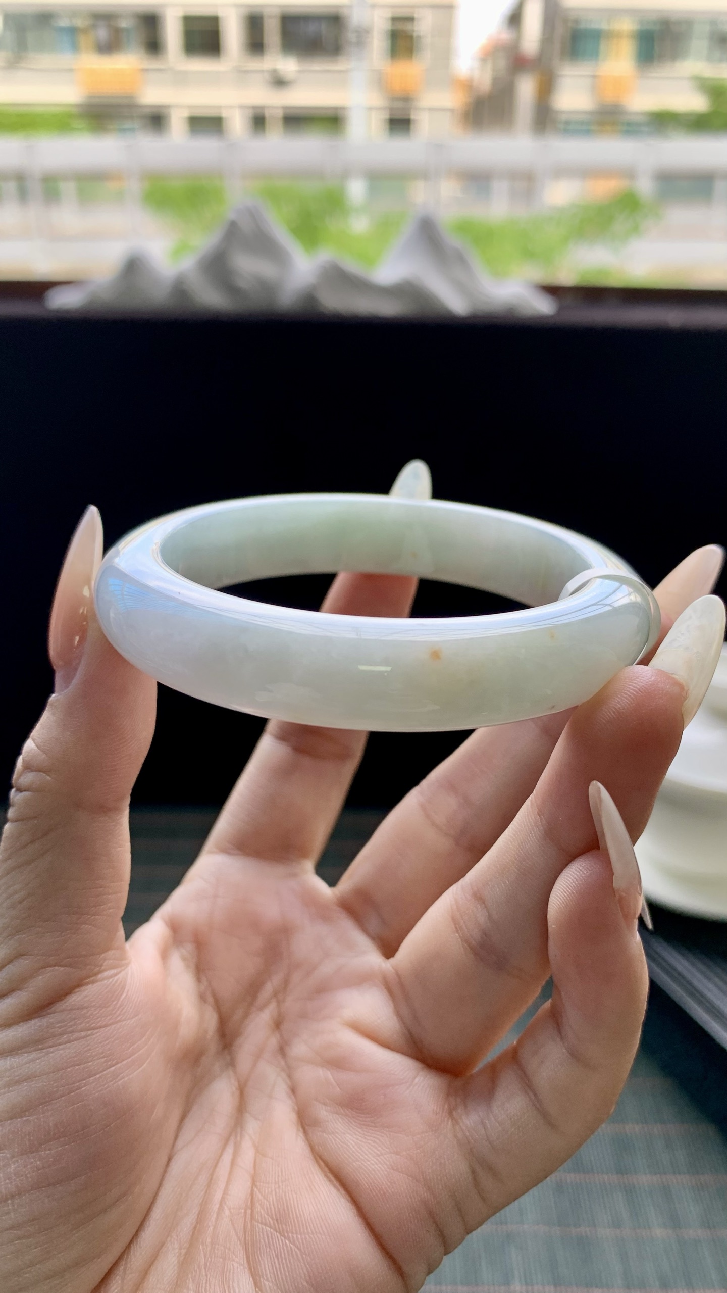 晴底洒金正圈手镯成品 HYC-103 尺寸：54-12-9