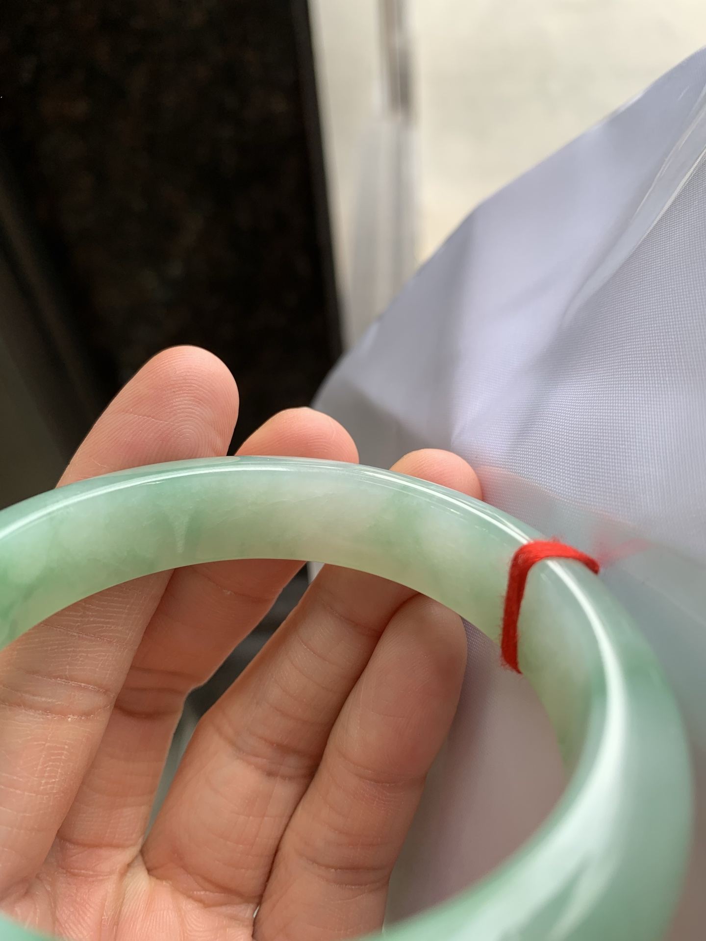 正圈飘绿 微细纹 尺寸：55/13.1/8.2 色辣