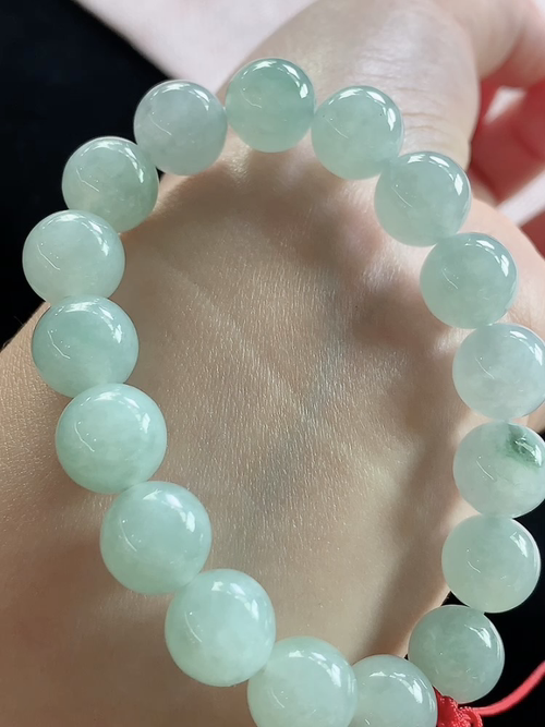 飘花玉珠手链，尺寸10.7mm，S06zg9
