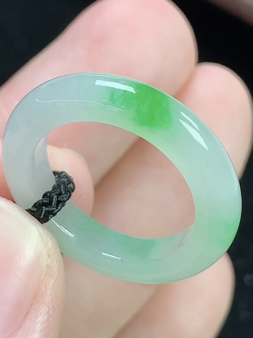 冰飘绿戒圈，指环，无裂，内径尺寸15.6-4.0-3.5mm，10号手寸，S06lsk