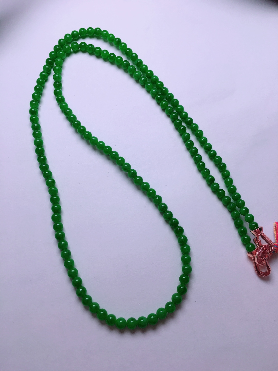 ️冰种绿珠子项链，晶莹剔透，新颖时尚，3.5-3.8