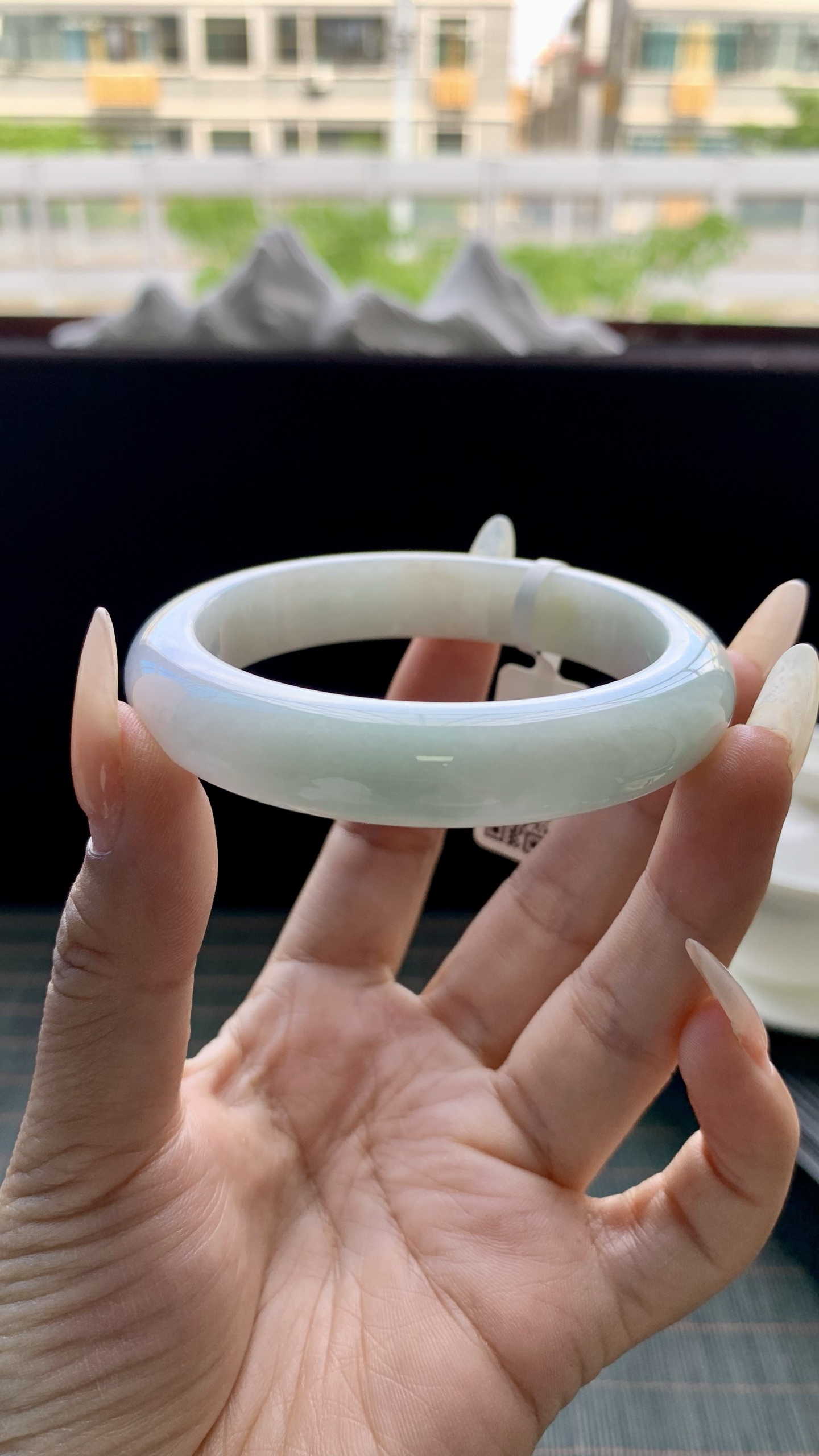 晴底洒金正圈手镯成品 HYC-103 尺寸：54-12-9