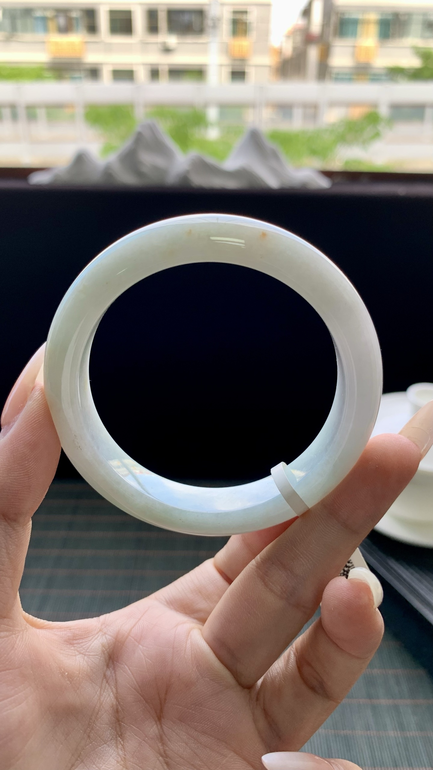 晴底洒金正圈手镯成品 HYC-103 尺寸：54-12-9