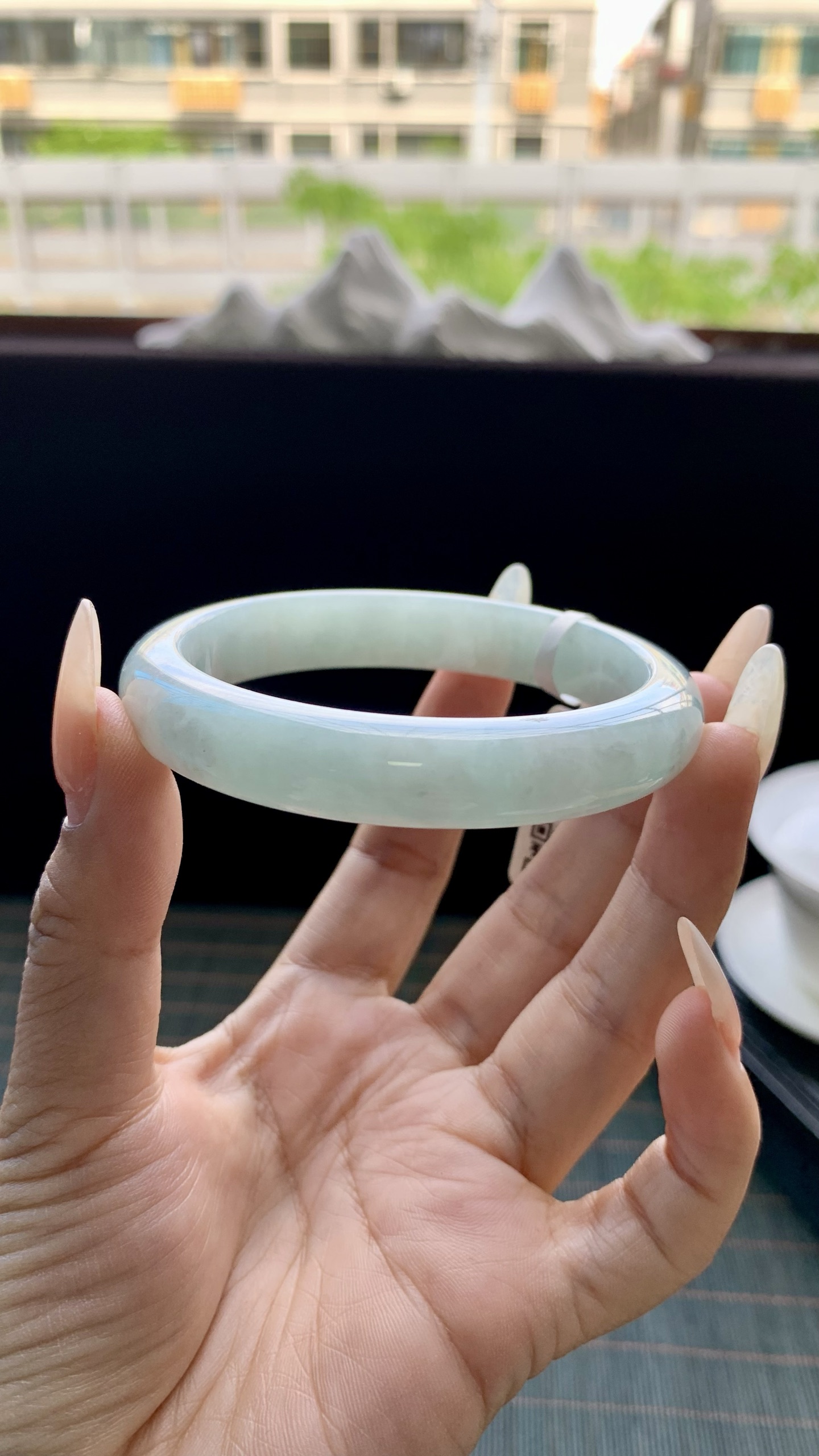 晴蓝正圈手镯成品 HYY-413 尺寸：58-11.5-8