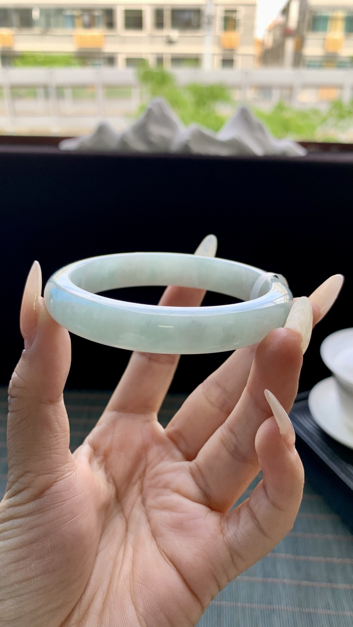 晴蓝正圈手镯成品 HYY-413 尺寸：58-11.5-8
