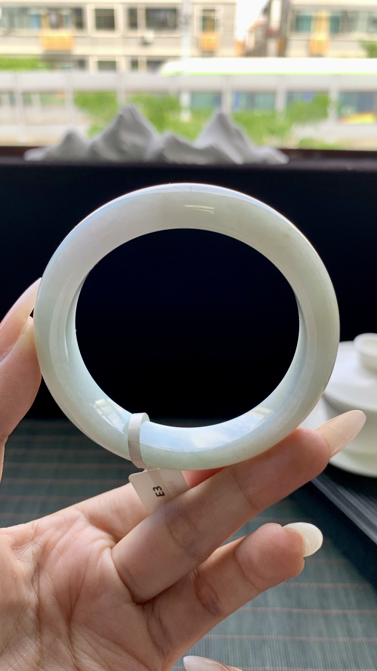 晴底洒金正圈手镯成品 HYC-103 尺寸：54-12-9