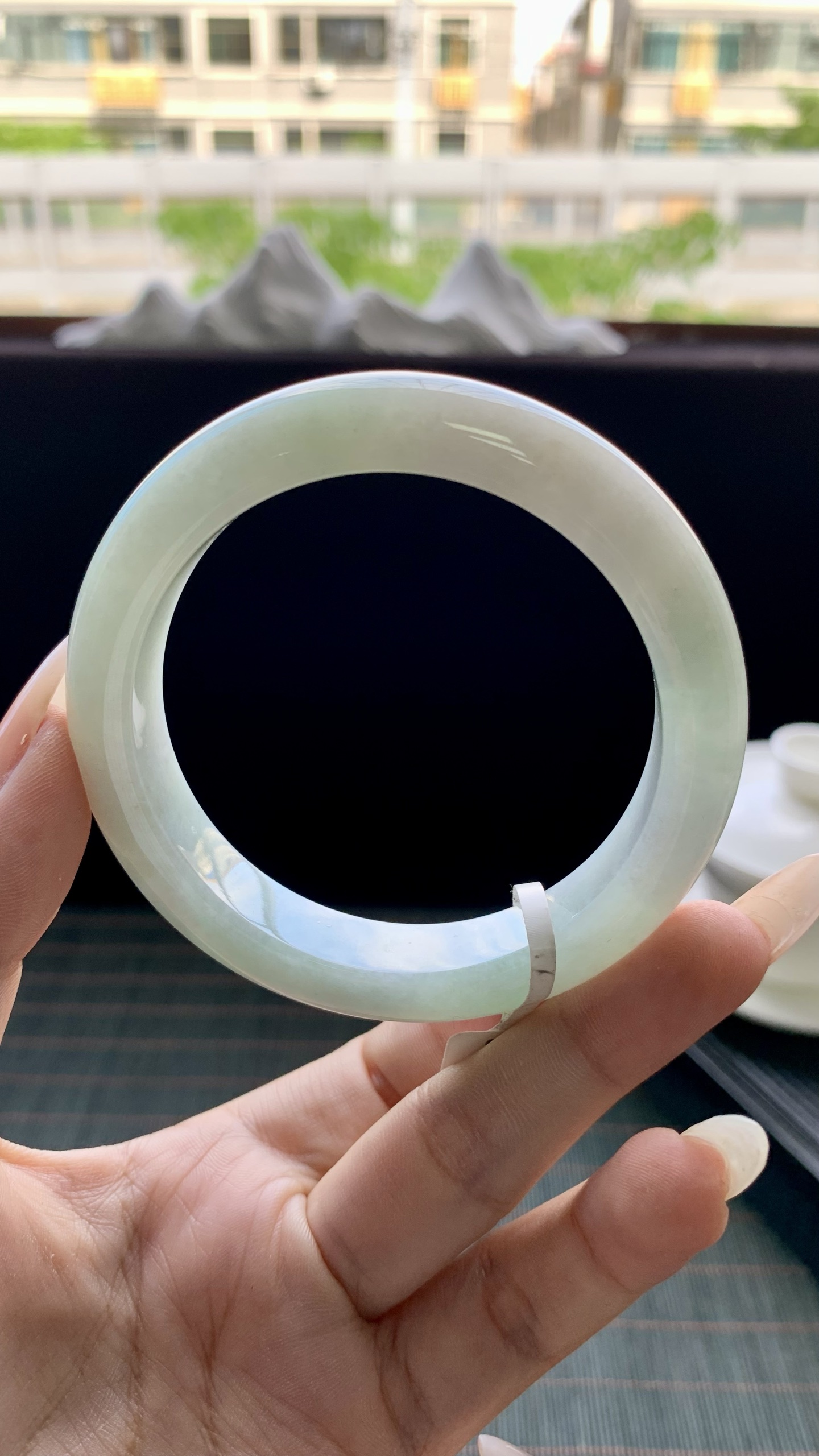 晴底正圈手镯成品 HYY-6114 尺寸：56-12-9