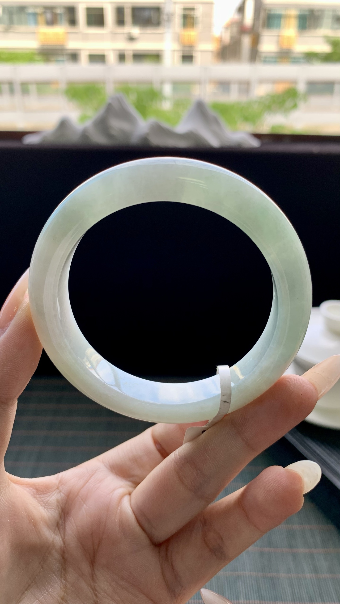 晴底正圈手镯成品 HYY-6114 尺寸：56-12-9