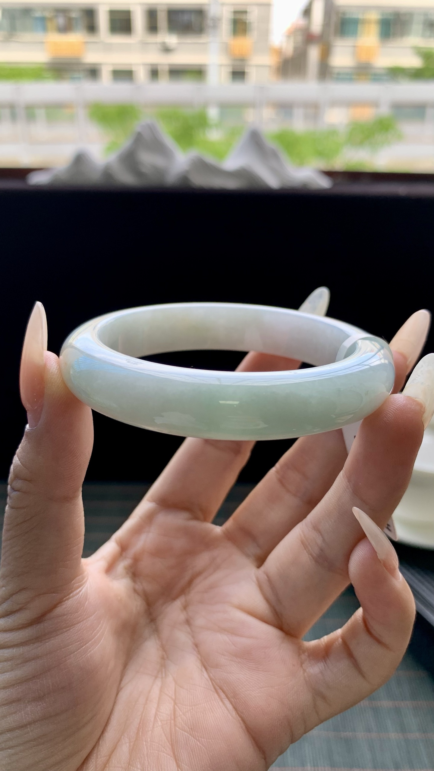 晴底洒金正圈手镯成品 HYC-103 尺寸：54-12-9