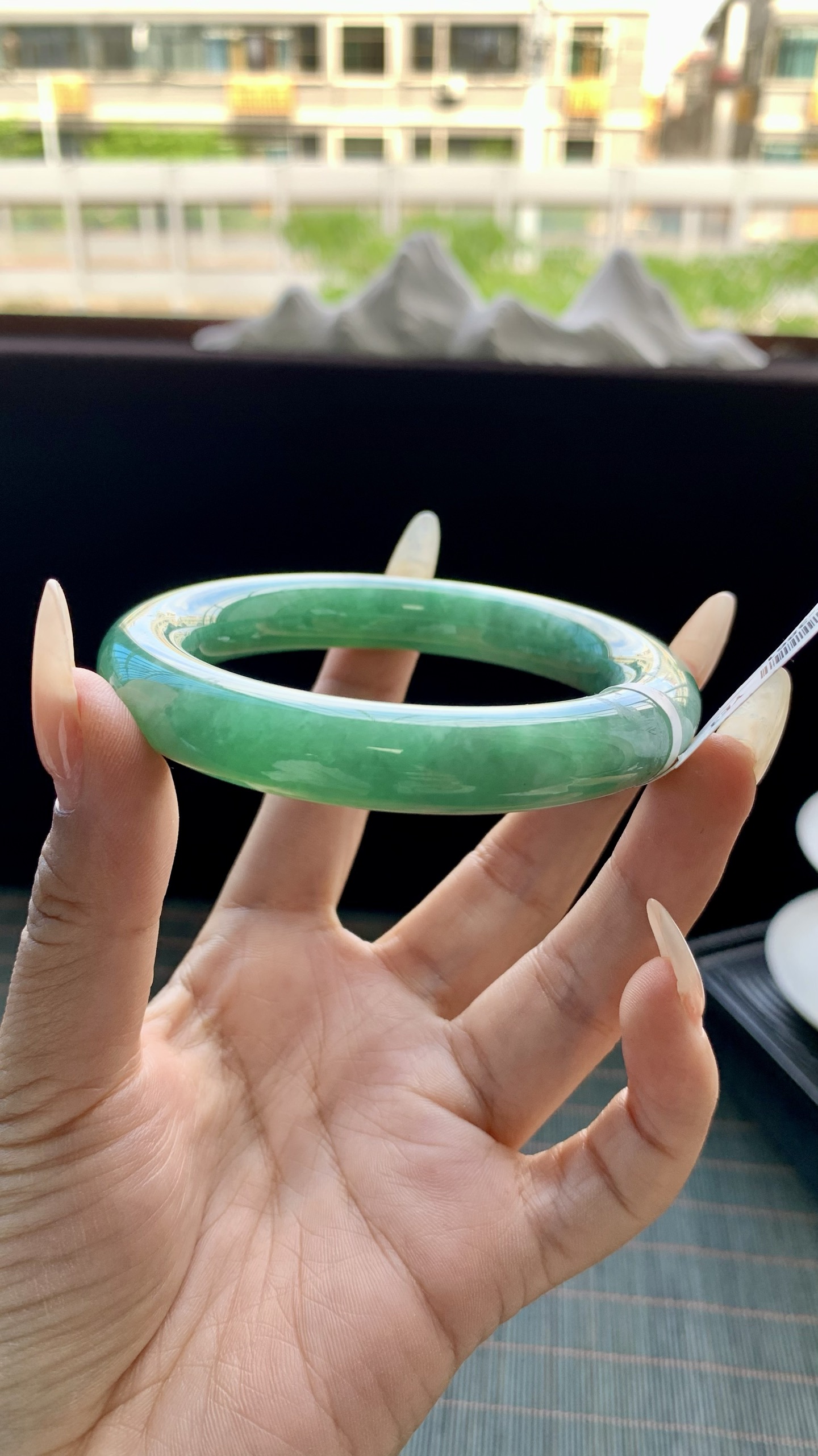 湖水绿圆条手镯成品 HYY-3861 尺寸：56-12-11