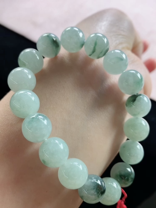 飘花玉珠手链，尺寸11.7mm，S06zg9