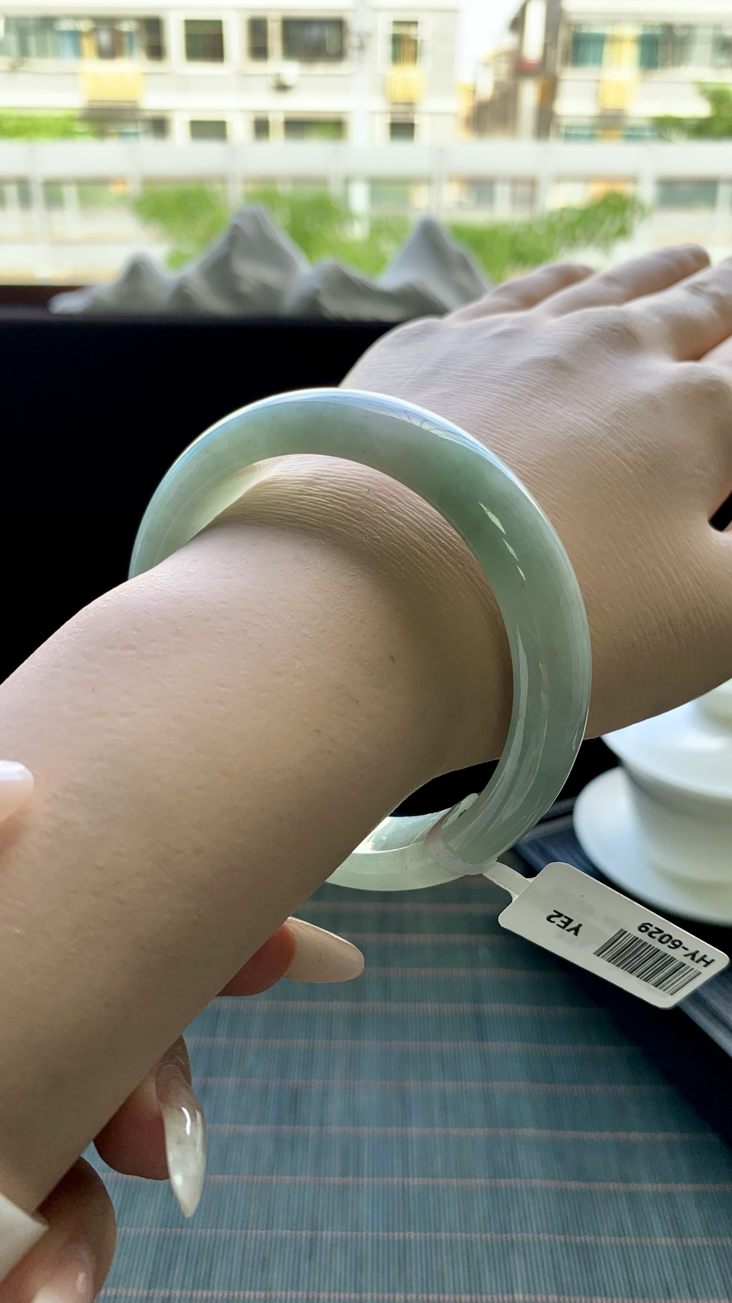 宽版晴底正圈手镯成品 HY-6029 尺寸：55.5-14-8