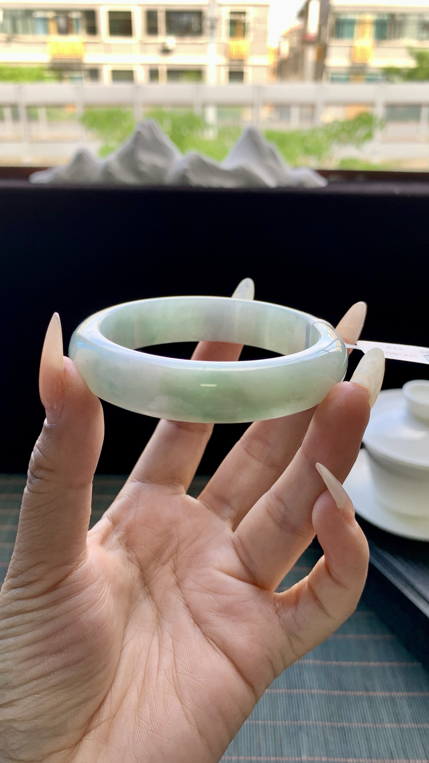 宽版晴底正圈手镯成品 HY-6029 尺寸：55.5-14-8