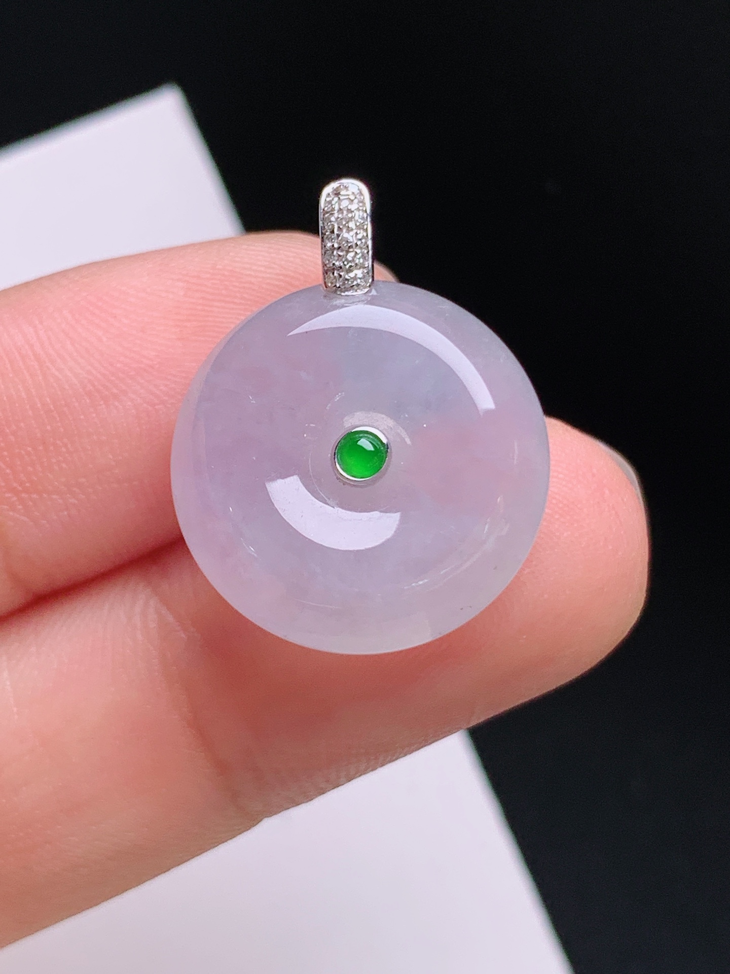 ️ 冰种平安扣吊坠，冰润柔和，无裂，品相圆润 裸石17.7-6.8 整体22.3 68
