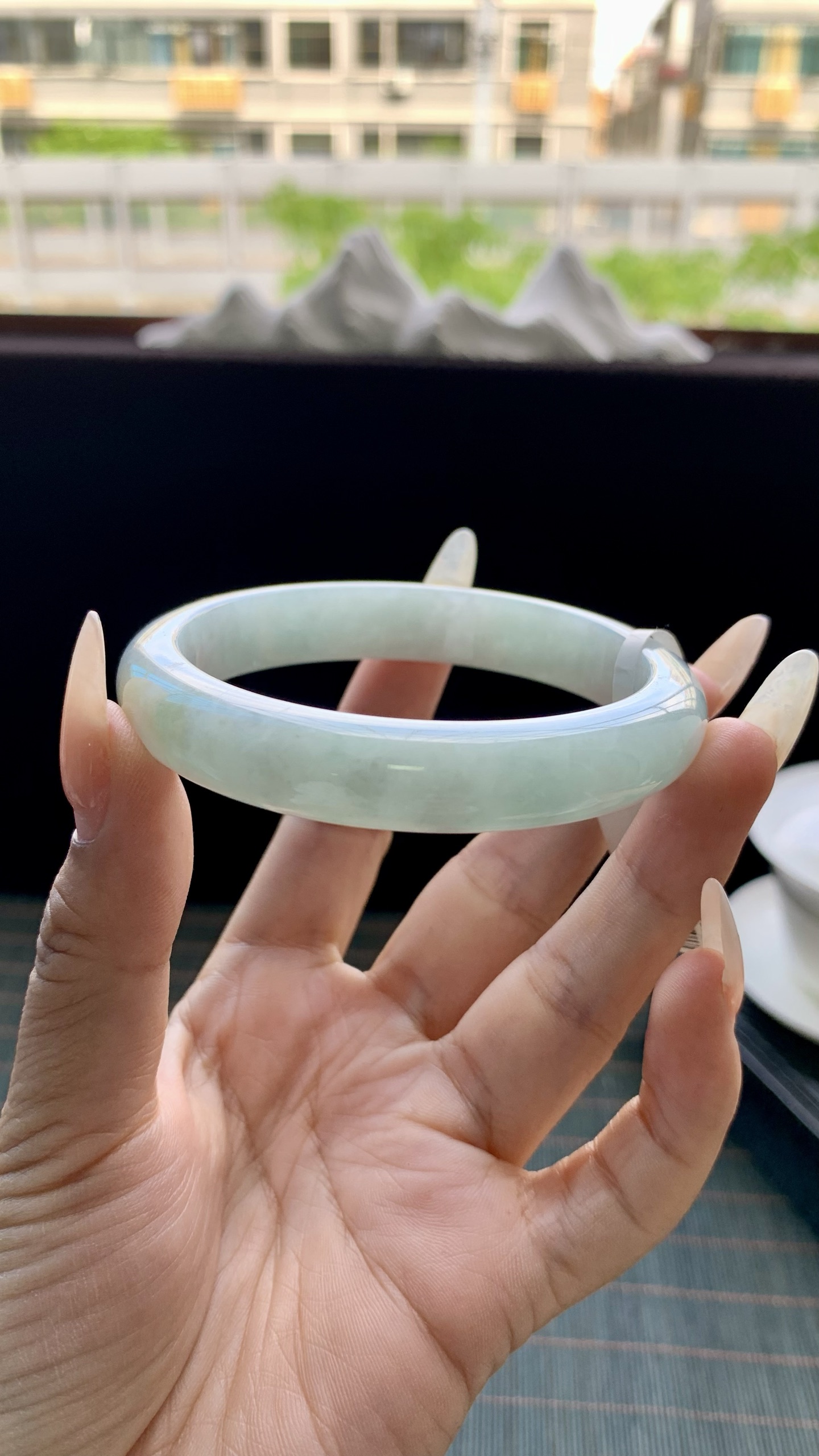 晴蓝正圈手镯成品 HYY-413 尺寸：58-11.5-8