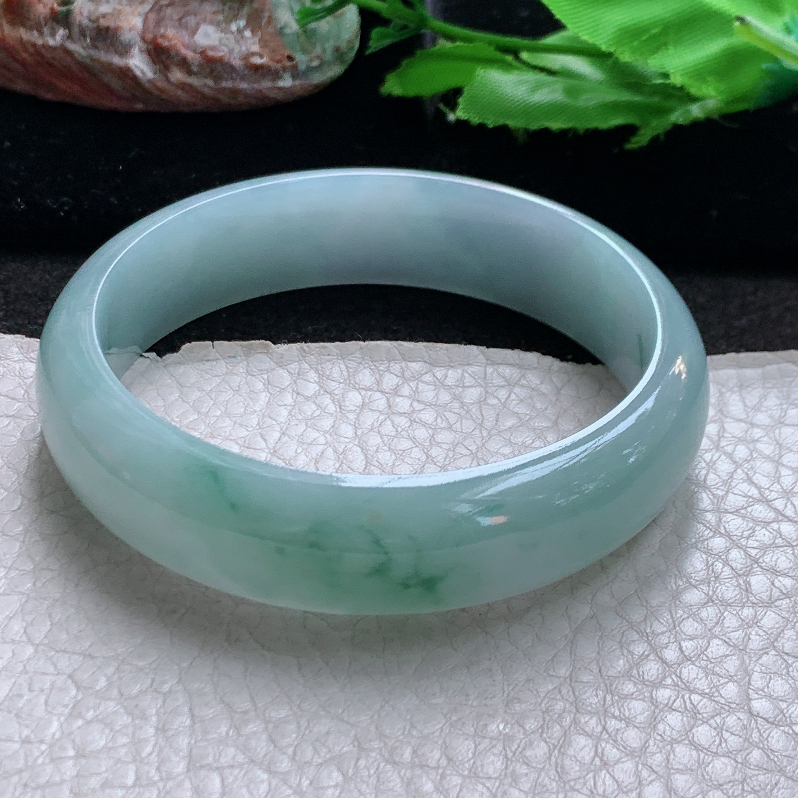 jc实拍59*15.8*7.5轮胎镯 缅甸翡翠a货玉手镯飘花大气宽边玉手环
