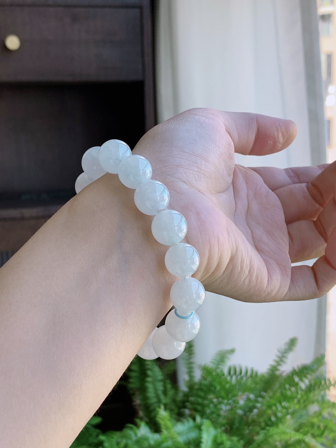 【珠子】白冰手串圆珠珠子手串 【说明】缅甸 性比高 【尺寸】12.7mm 【重量】57.4克