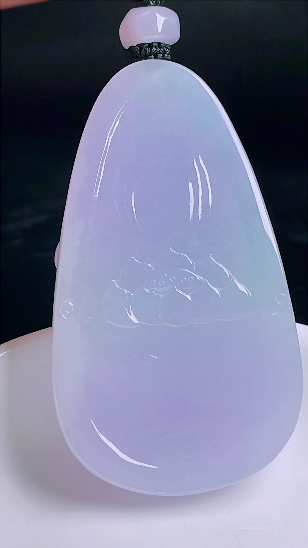 冰紫观音，老种起光，细底通透，尺寸：64.8/35.3/7.8mm0916