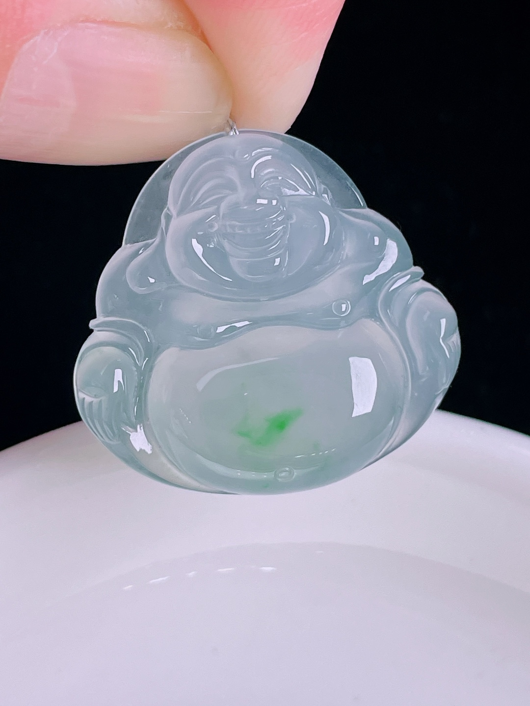 ️冰绿佛公，老种起光，细底通透，尺寸：26.3/27.5/6.3mm1006