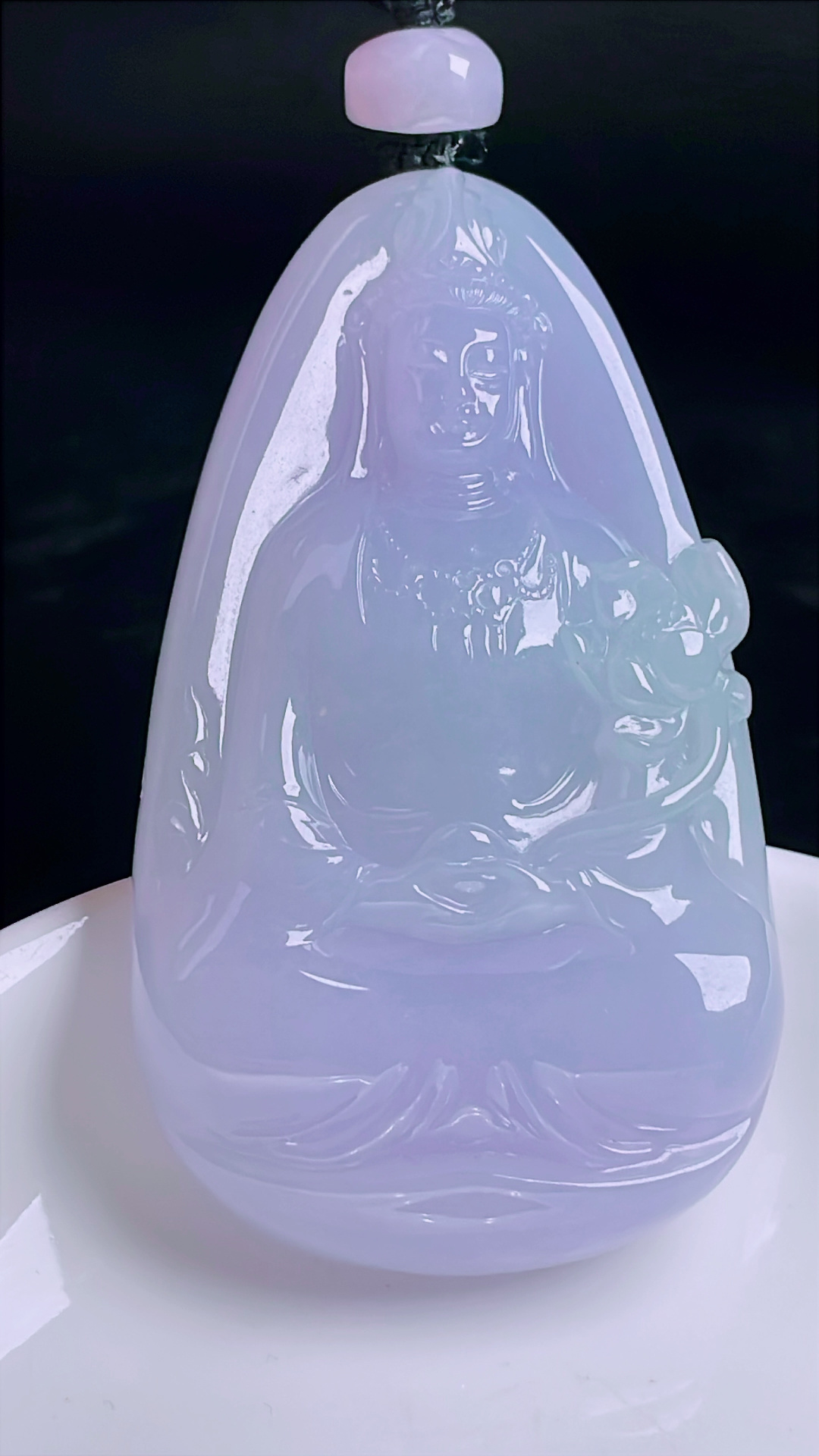 冰紫观音，老种起光，细底通透，尺寸：64.8/35.3/7.8mm0916