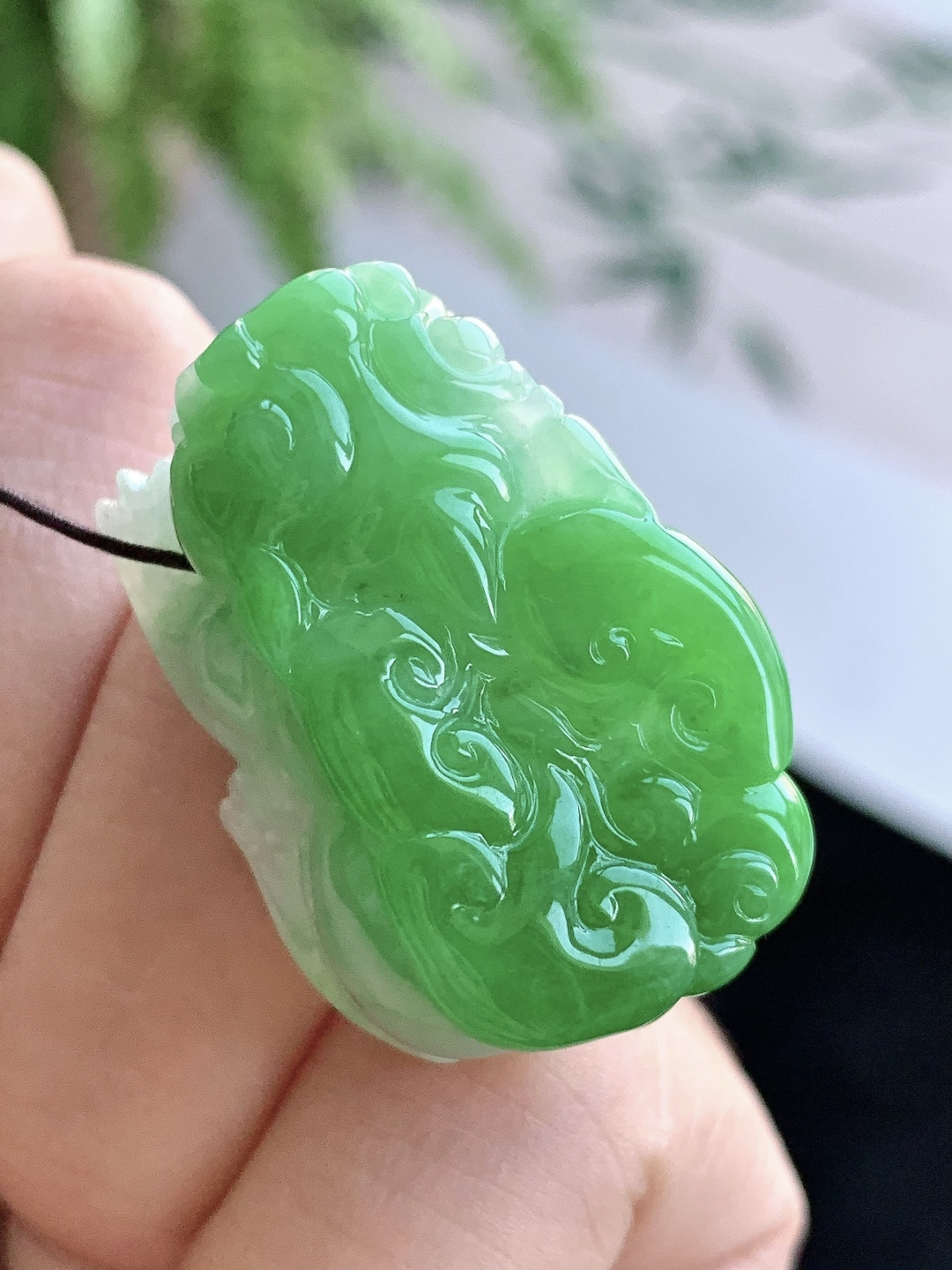 【裸石】️冰糯种飘阳绿貔貅吊坠 【说明】缅甸 性比高 超厚 【尺寸】30.2-20.3-15.7 