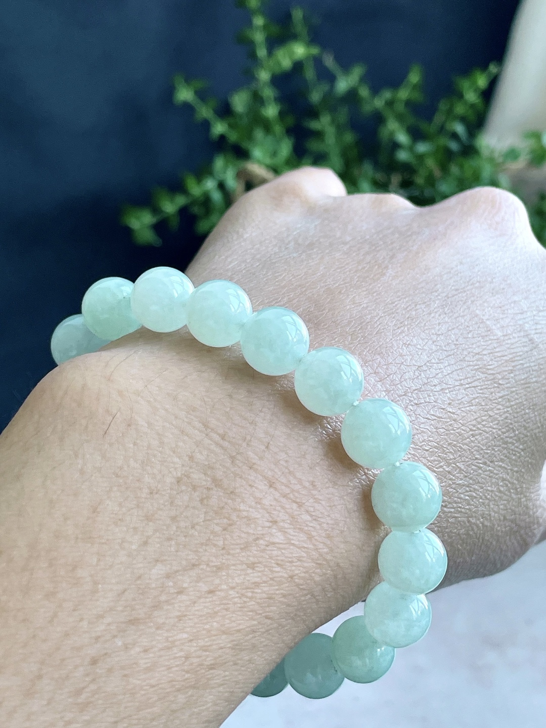 【珠子】冰晴水手串圆珠珠子手串 【说明】缅甸 性比高 【尺寸】10mm 【重量】33.6克
