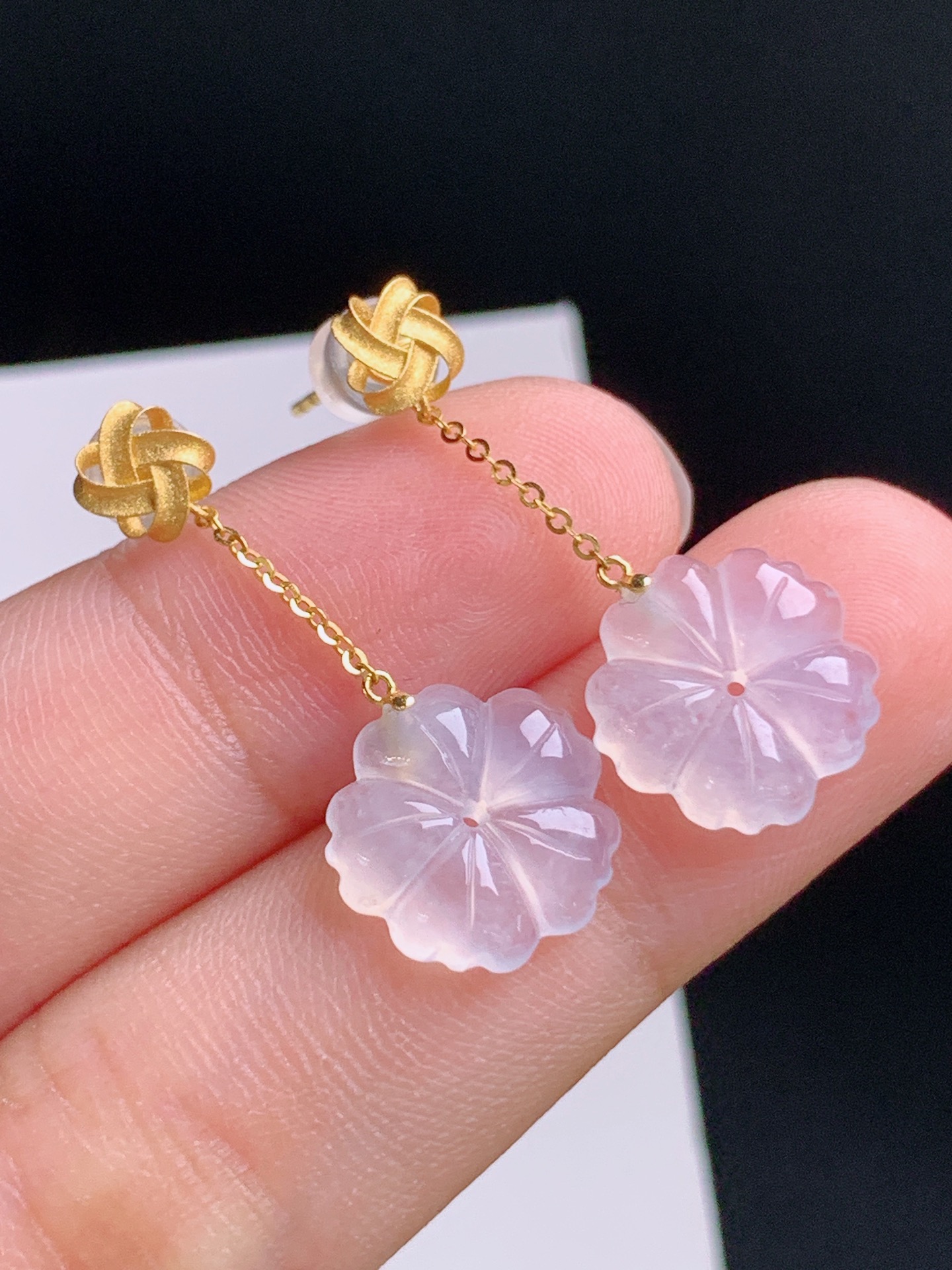 秒杀️ 小花耳坠，冰润透亮，花色柔美，裸石12.2-3.2 081004