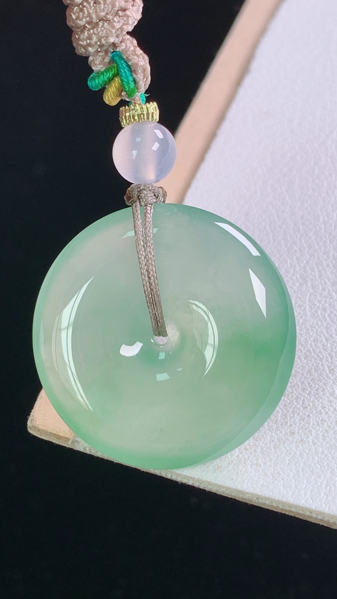 ️冰飘绿平安扣 翠色灵动，有种有色，无裂 尺寸:26.6-5.8mm 4