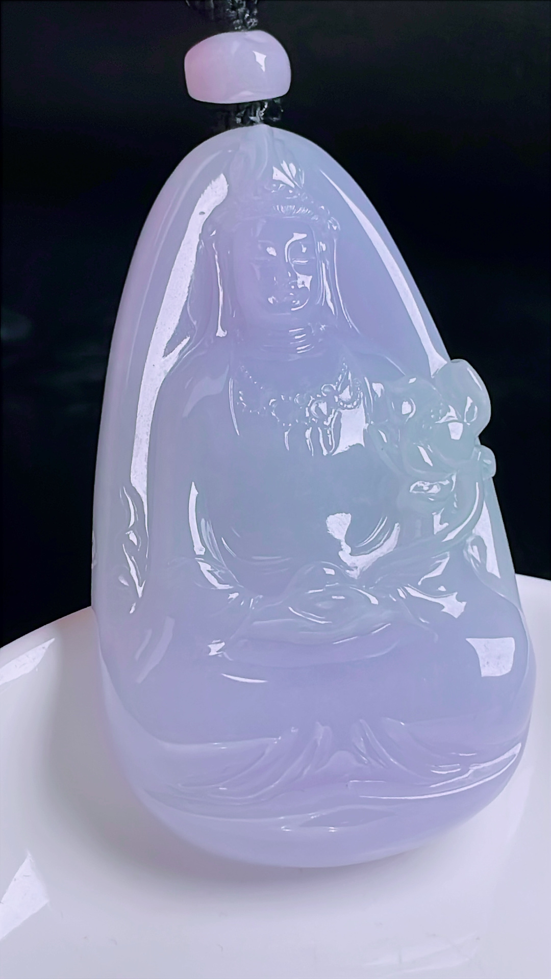 冰紫观音，老种起光，细底通透，尺寸：64.8/35.3/7.8mm0916