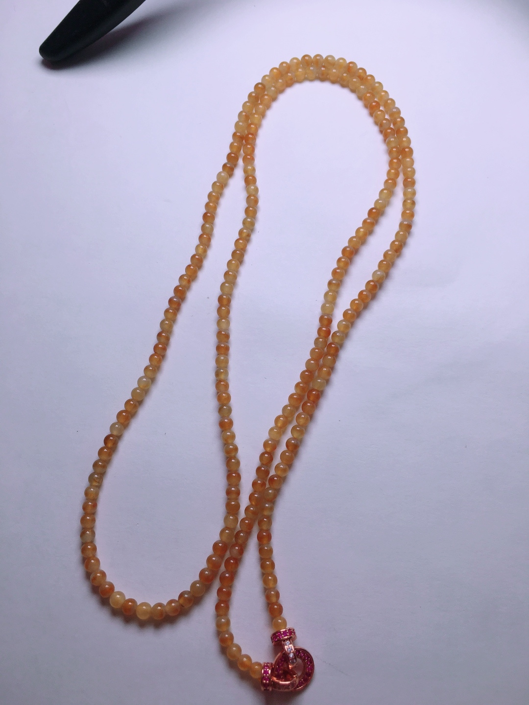 ️高冰黄翡珠子项链，晶莹剔透，新颖时尚，3.3-3.6