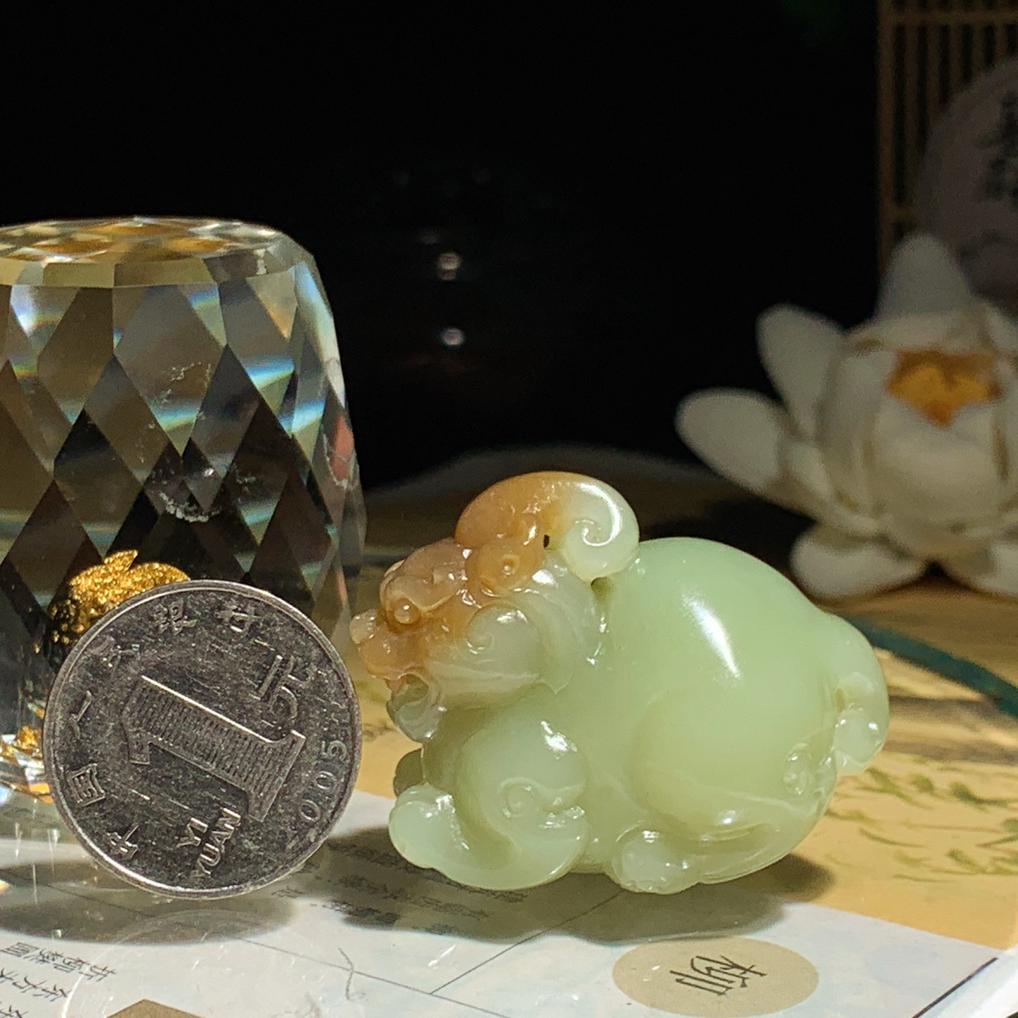 新疆且末糖招财貔貅挂件！尺寸40/23/33重38.5克 玉质细腻油润 底色纯净 脂粉好，品质好。lt2601008