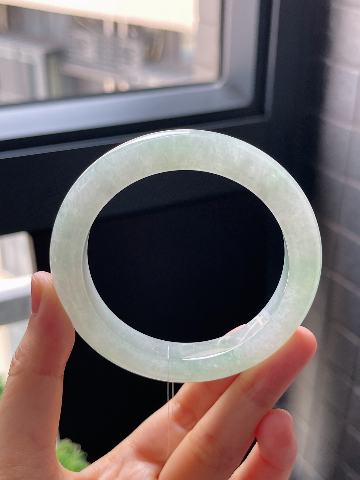 正圈55.5圈口，翡翠冰糯种飘花手镯